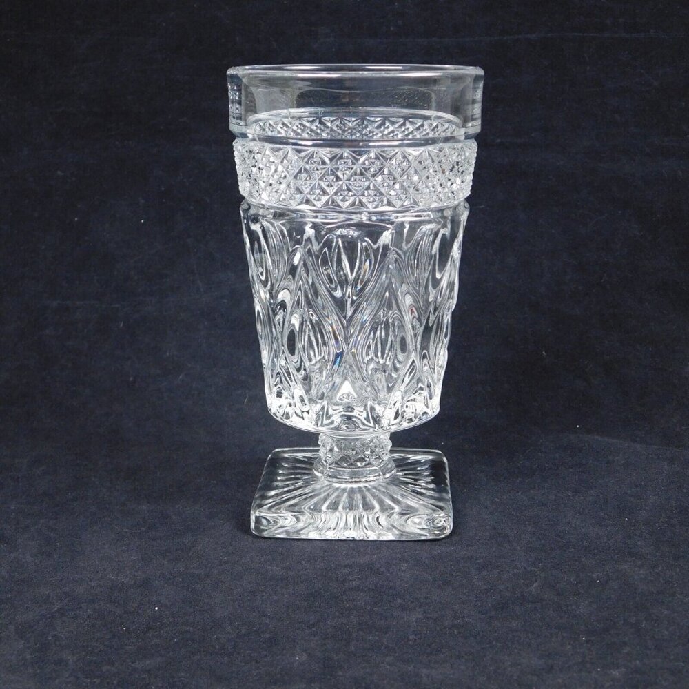 Set Of 2 Imperial Cape Cod Clear Square Footed Tumbler Glasses Vintage 5.5 Tea - Picture 8 of 12